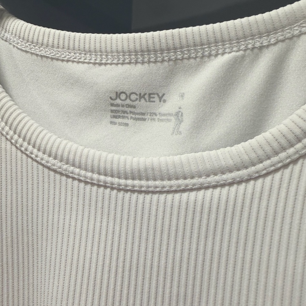 Womens Jockey Cream Ribbed Tank Top - Picture 2 of 4
